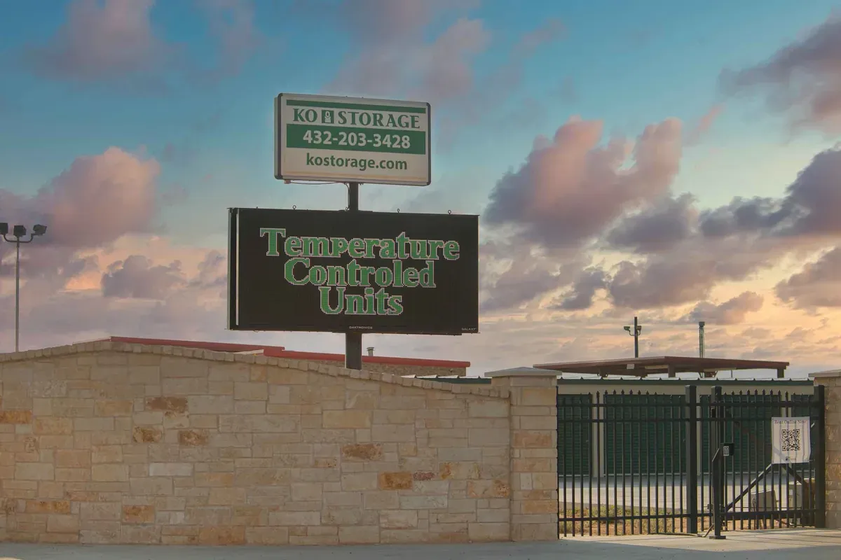ko storage sign outside facility