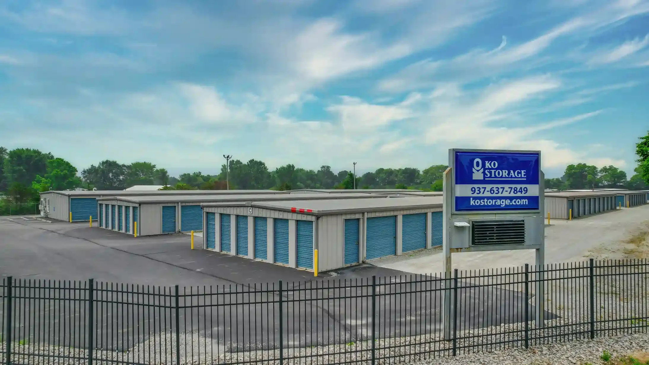 facility gate and storage units