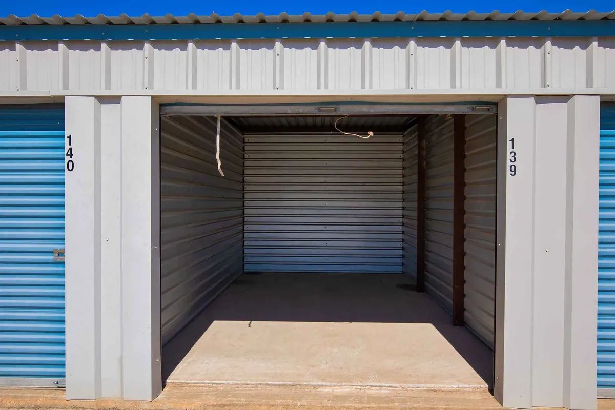 open storage unit door