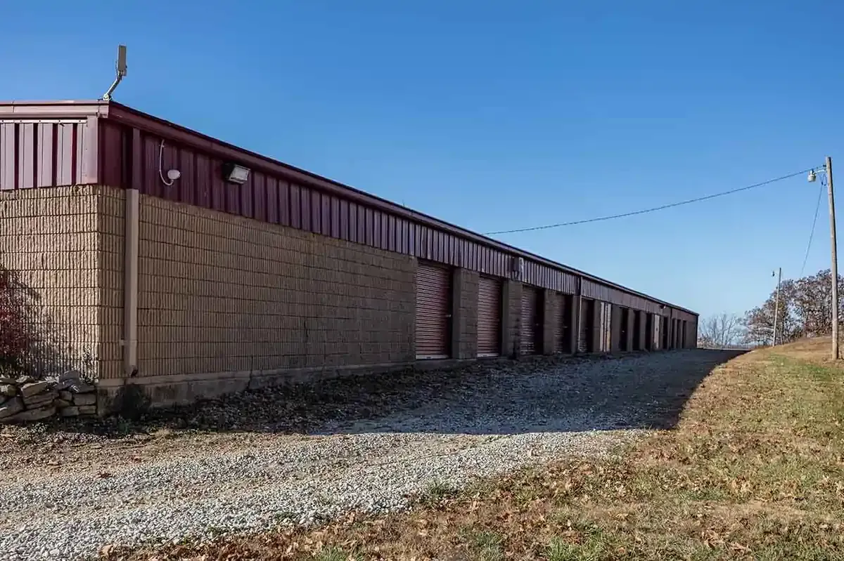 A row of storage units.