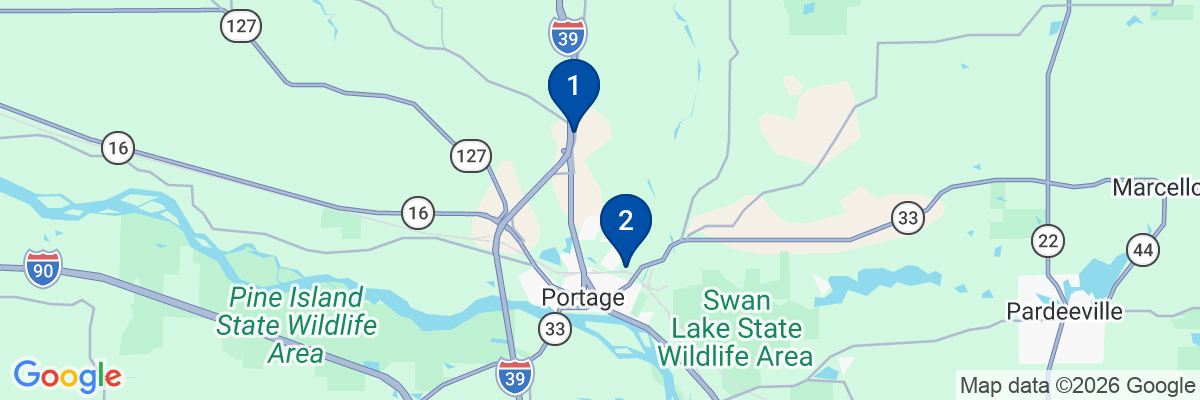 Map showing facility locations