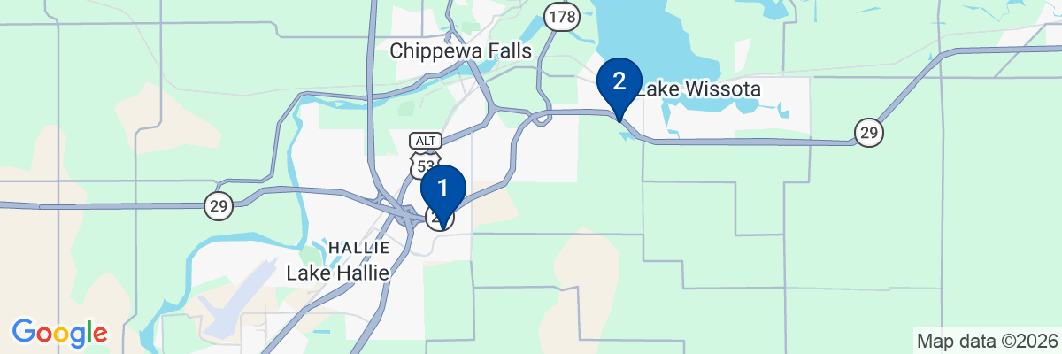Map showing facility locations