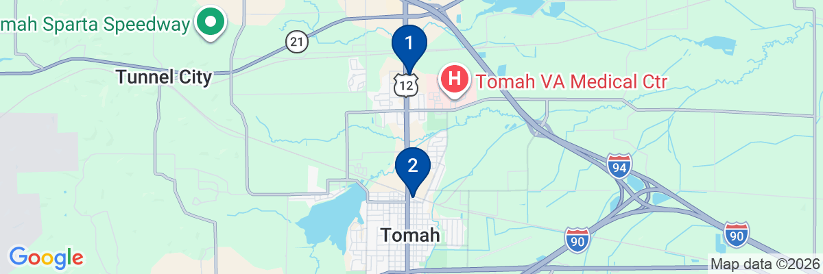 Map showing facility locations