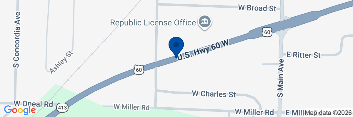 Map showing facility locations