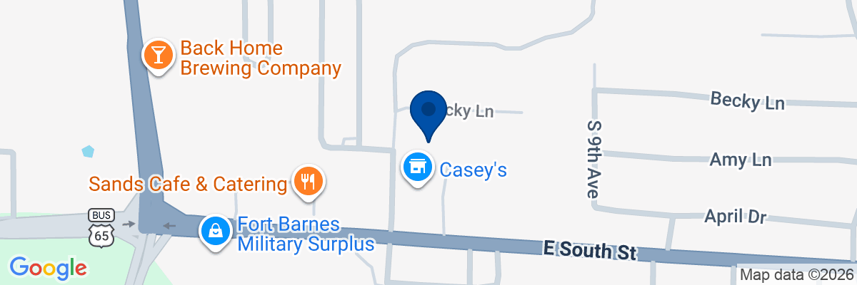 Map showing facility locations