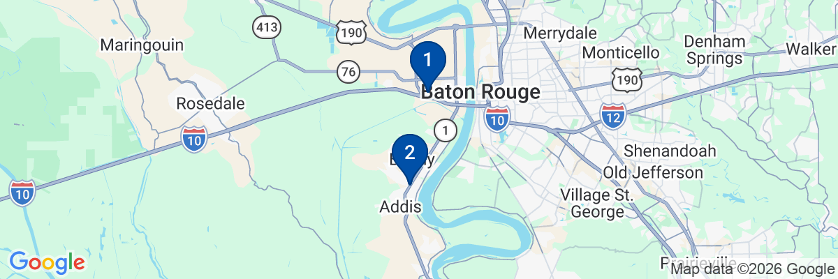Map showing facility locations
