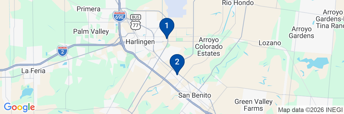 Map showing facility locations