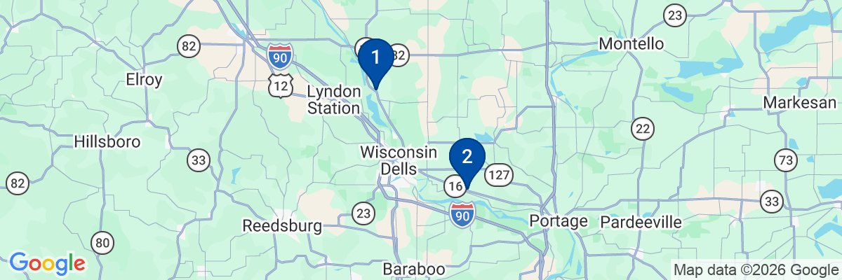 Map showing facility locations