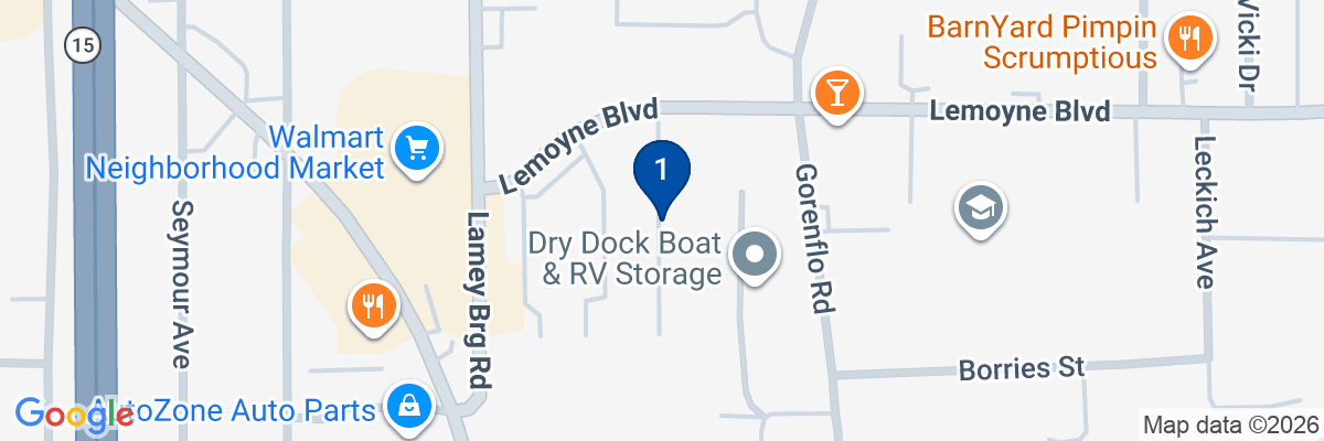 Map showing facility locations