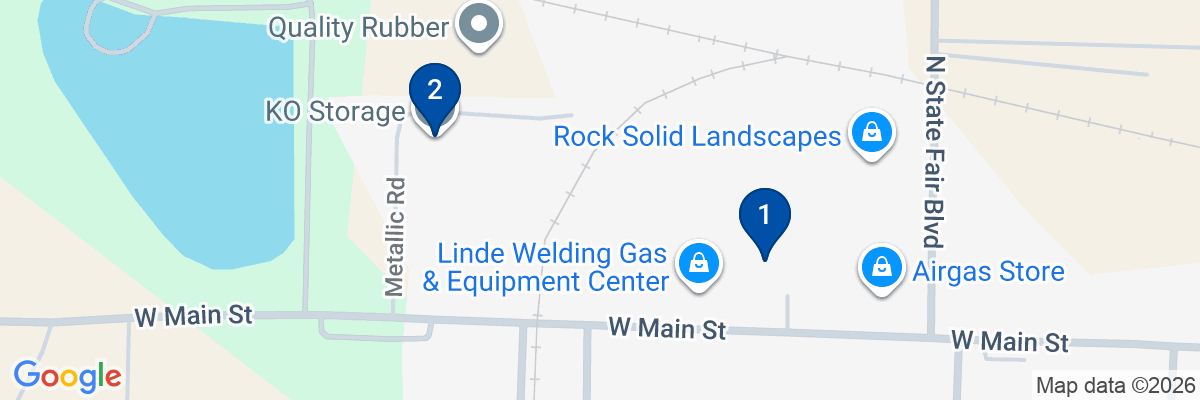 Map showing facility locations