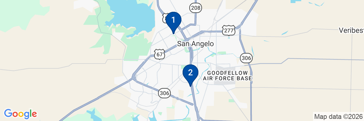 Map showing facility locations