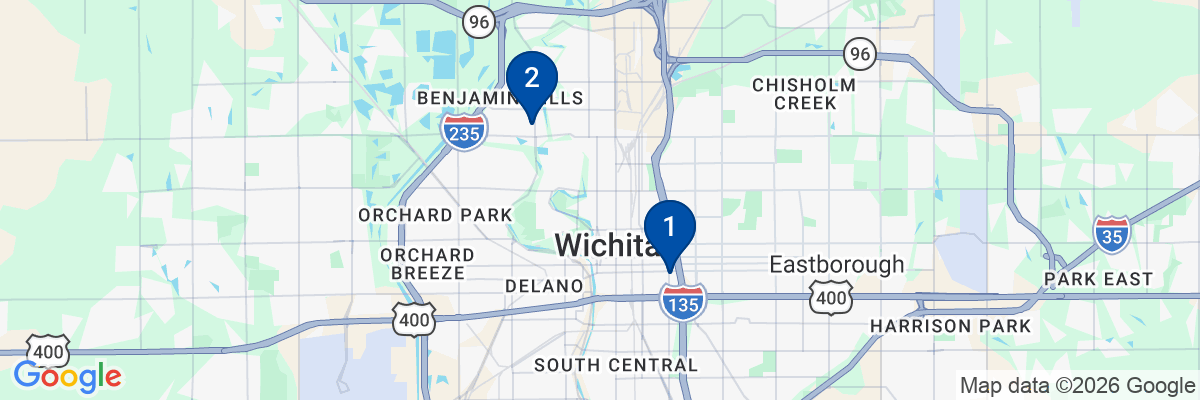 Map showing facility locations
