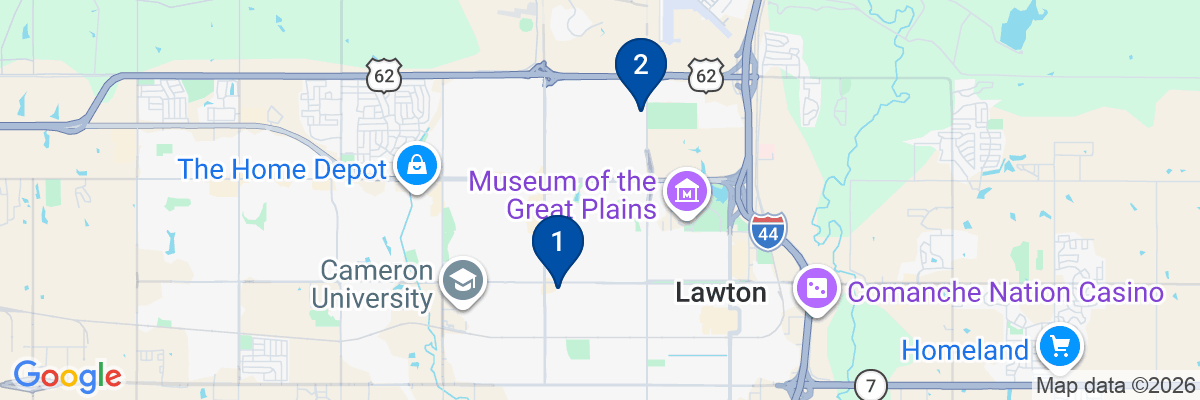 Map showing facility locations