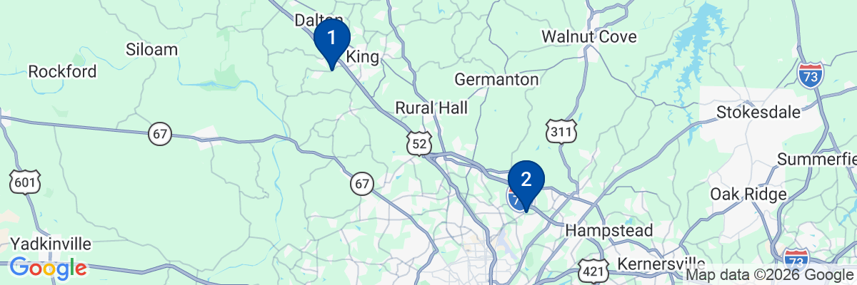 Map showing facility locations