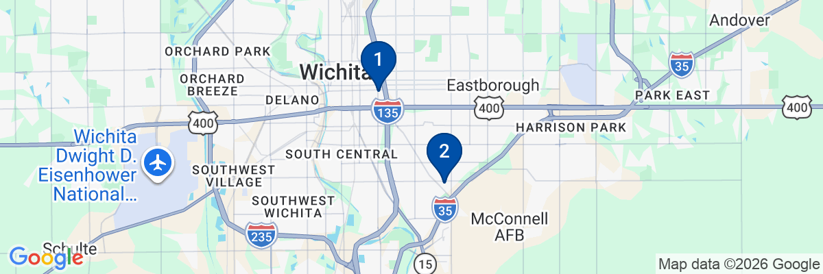 Map showing facility locations