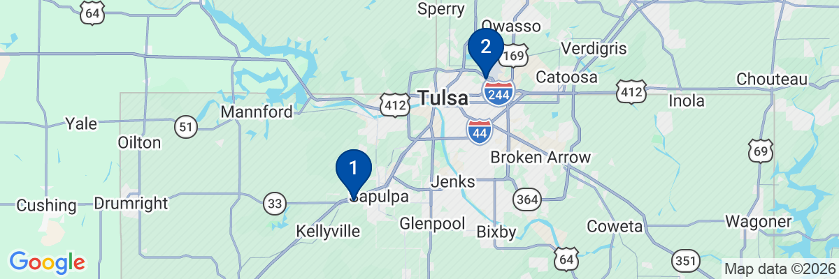 Map showing facility locations