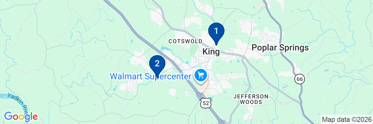 Map showing facility locations