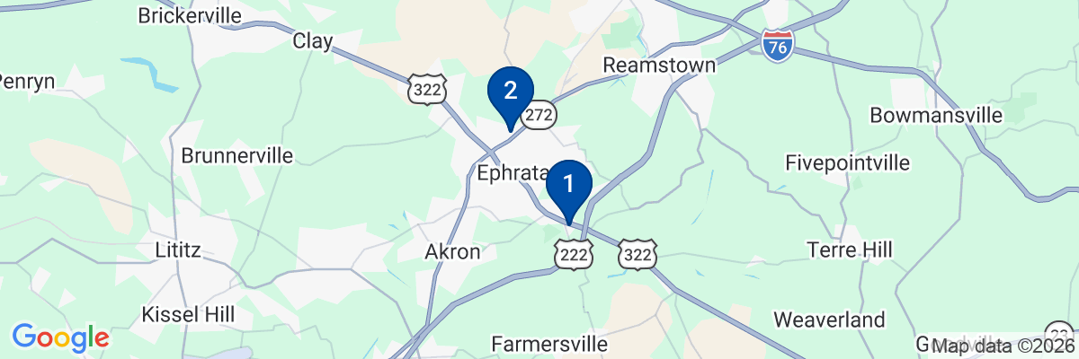 Map showing facility locations