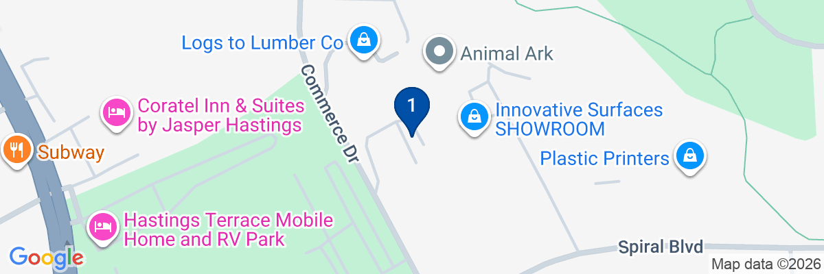 Map showing facility locations