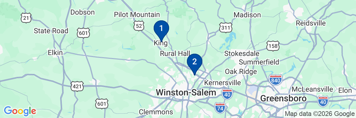 Map showing facility locations
