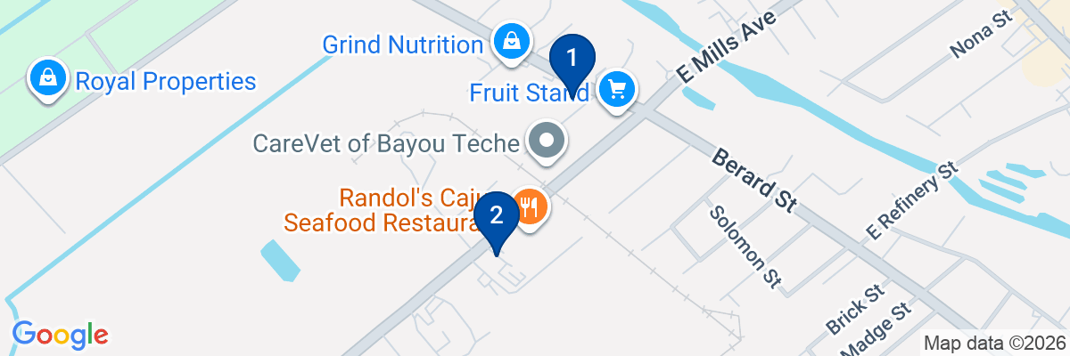 Map showing facility locations