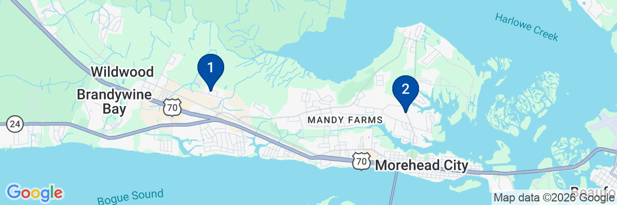 Map showing facility locations