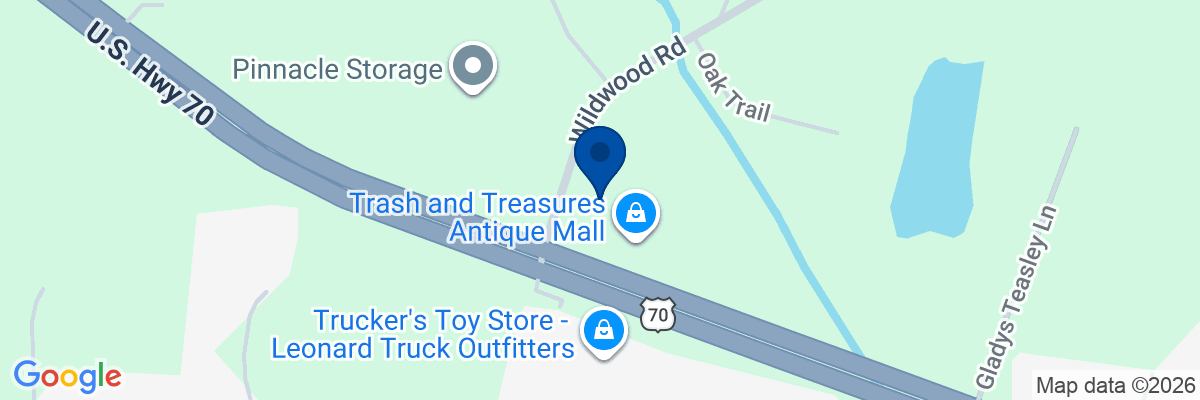 Map showing facility locations
