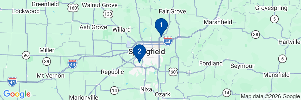 Map showing facility locations