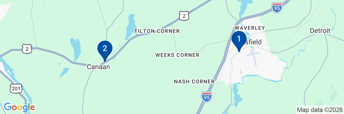 Map showing facility locations