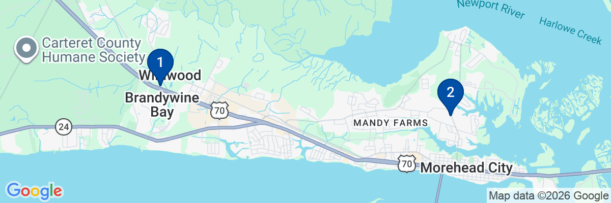 Map showing facility locations