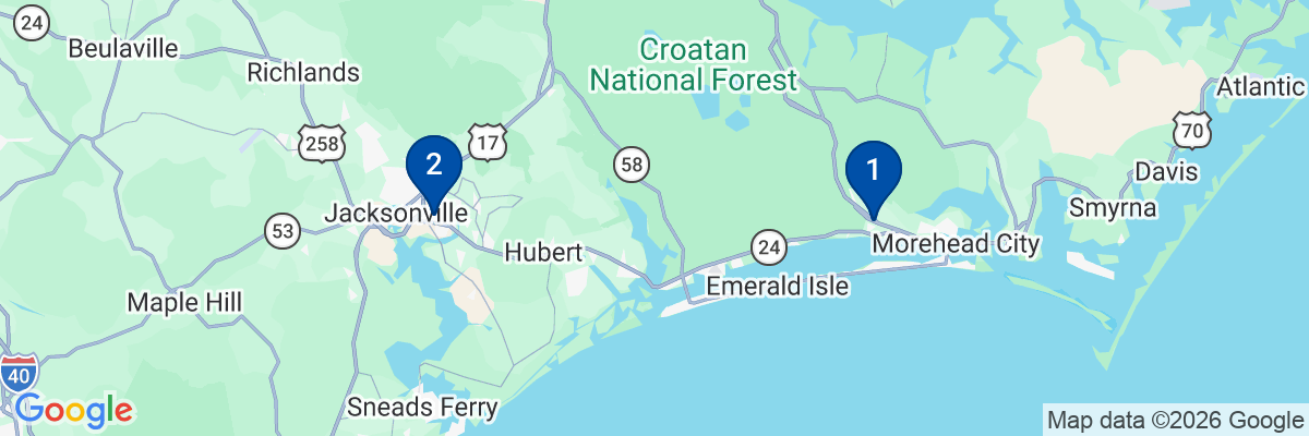 Map showing facility locations