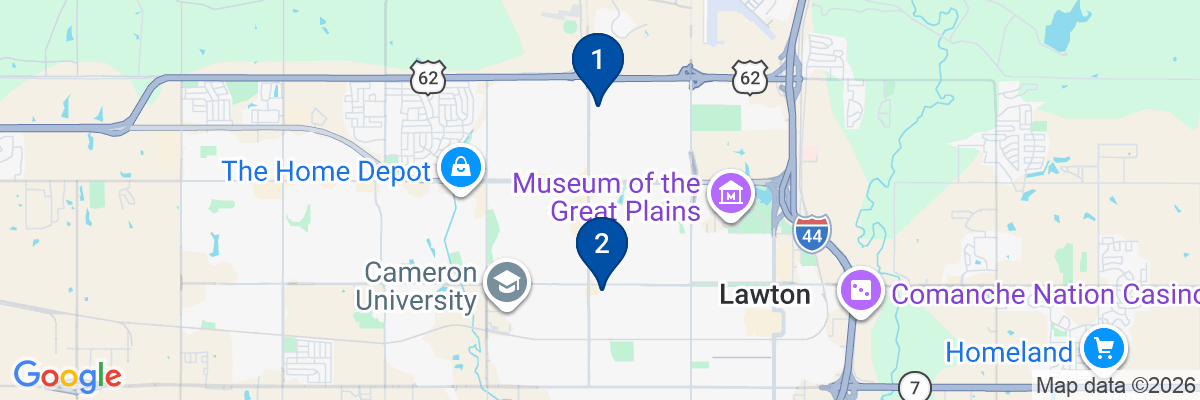 Map showing facility locations
