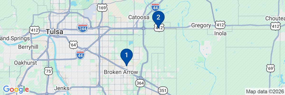 Map showing facility locations