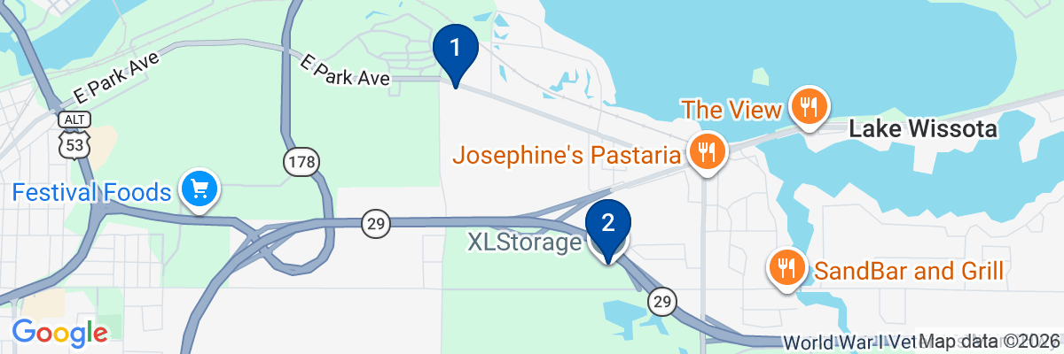 Map showing facility locations