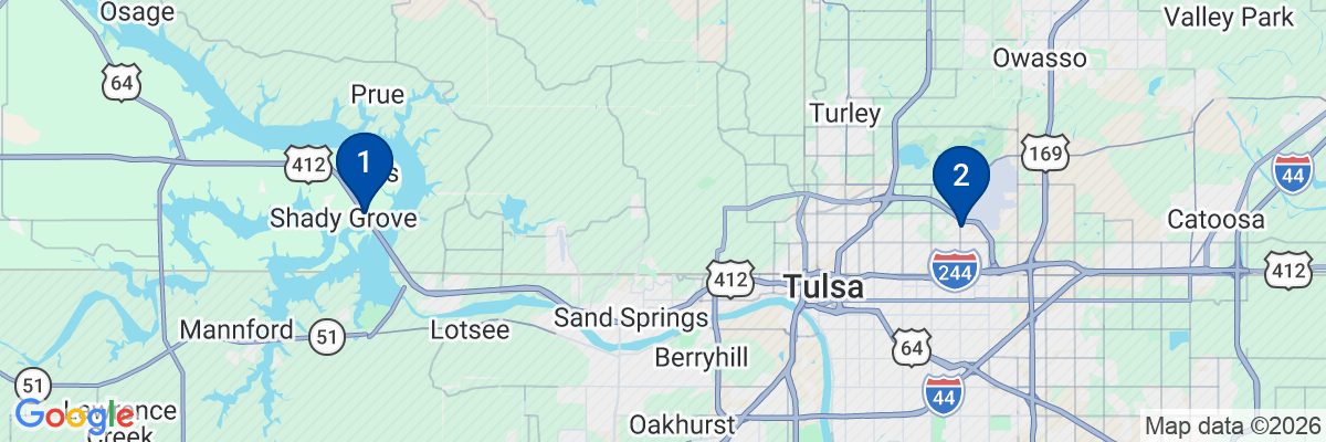 Map showing facility locations