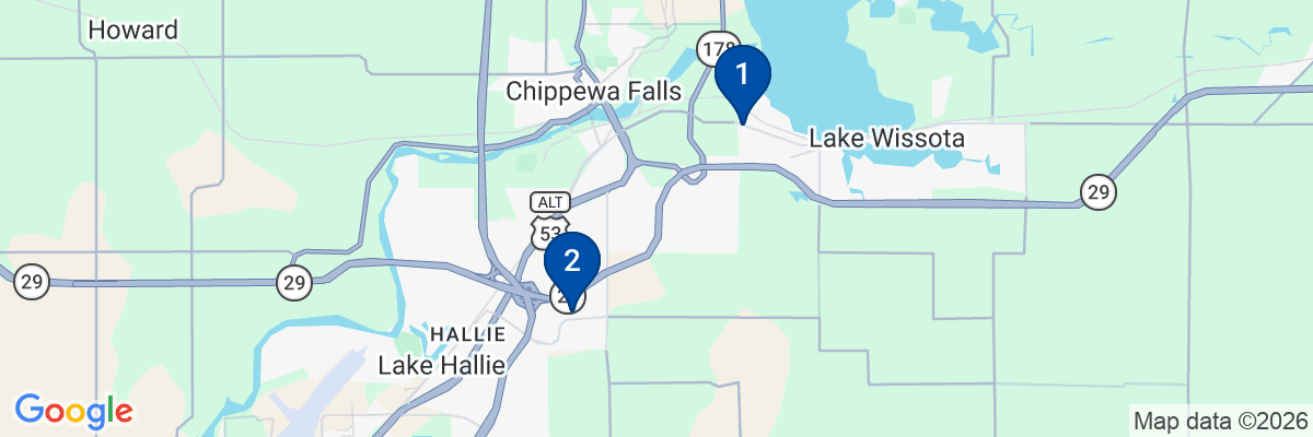 Map showing facility locations