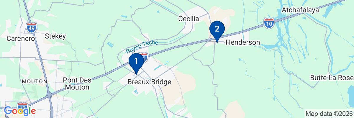 Map showing facility locations