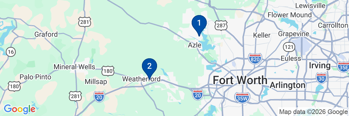 Map showing facility locations