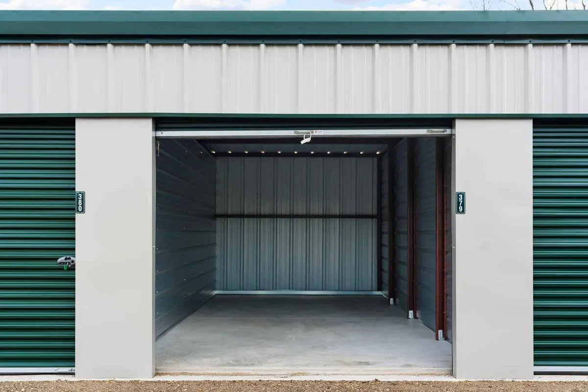 Open view of drive up units at KO Storage