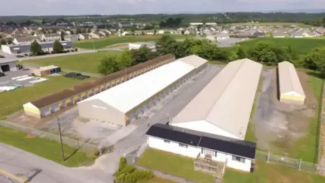 Aerial view of the storage unit blocks