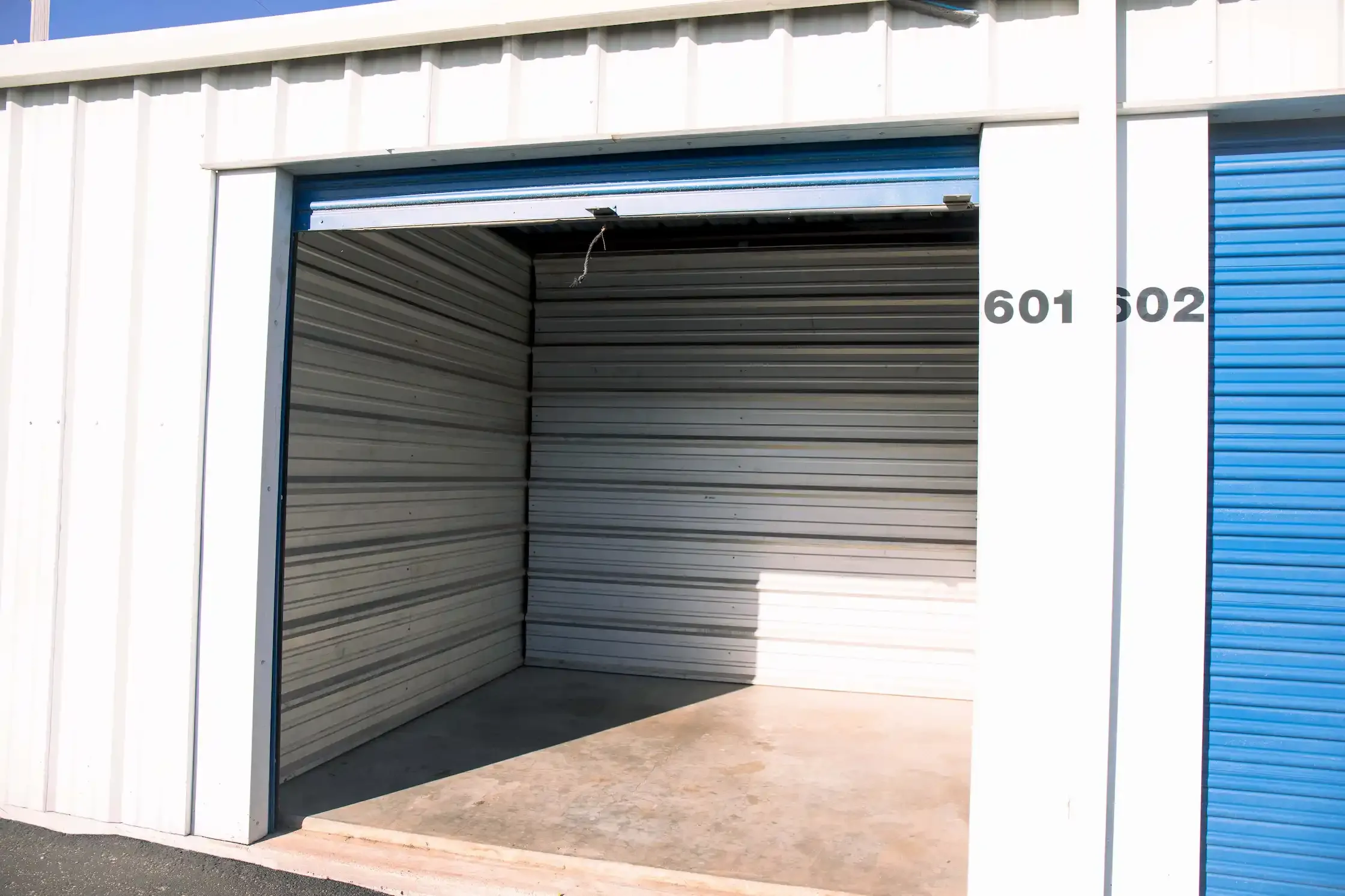 open storage unit door