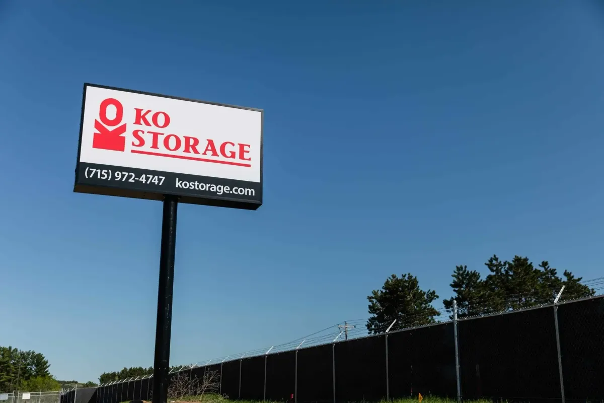ko storage sign outside facility