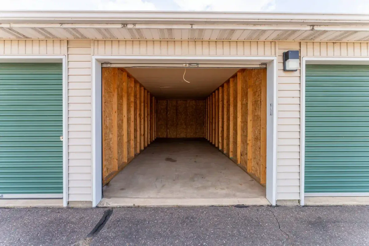 open storage unit door