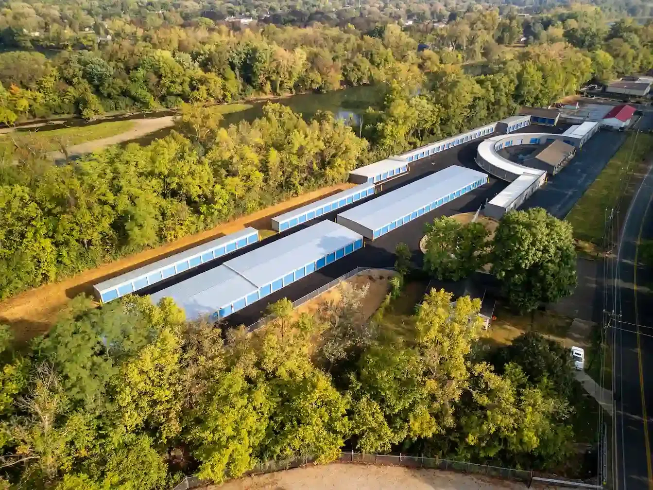 Above view of storage facility 
