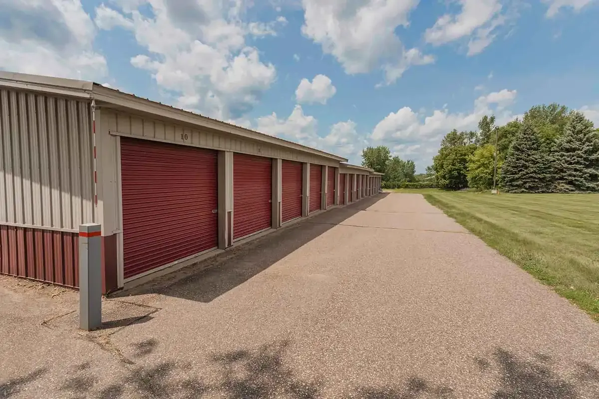 A row of storage units.