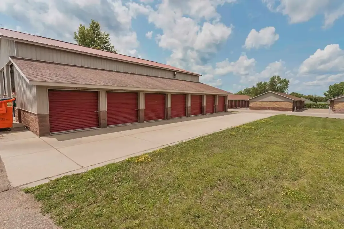 A storage unit building.