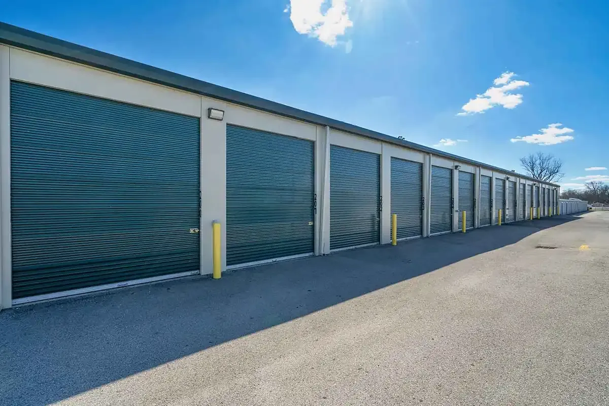 A row of storage units.