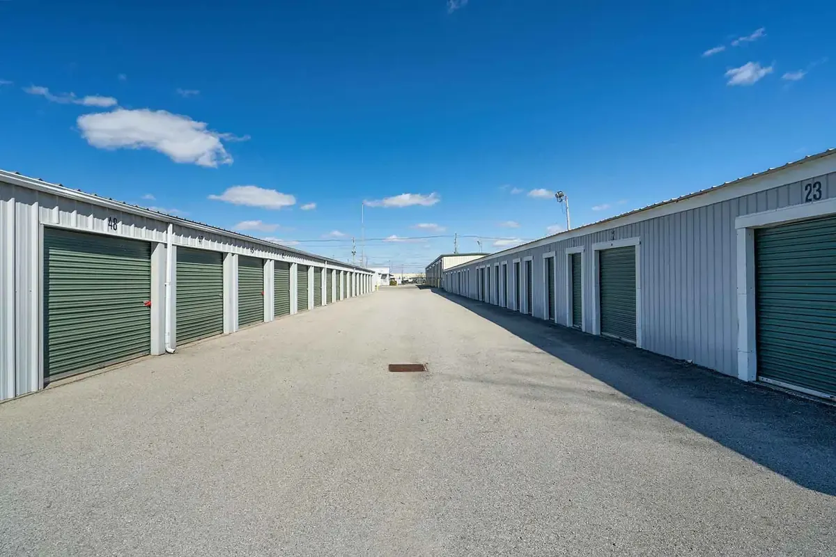 A row of storage units at the Louisville facility.