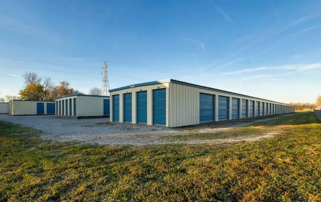 A storage units building at New Castle