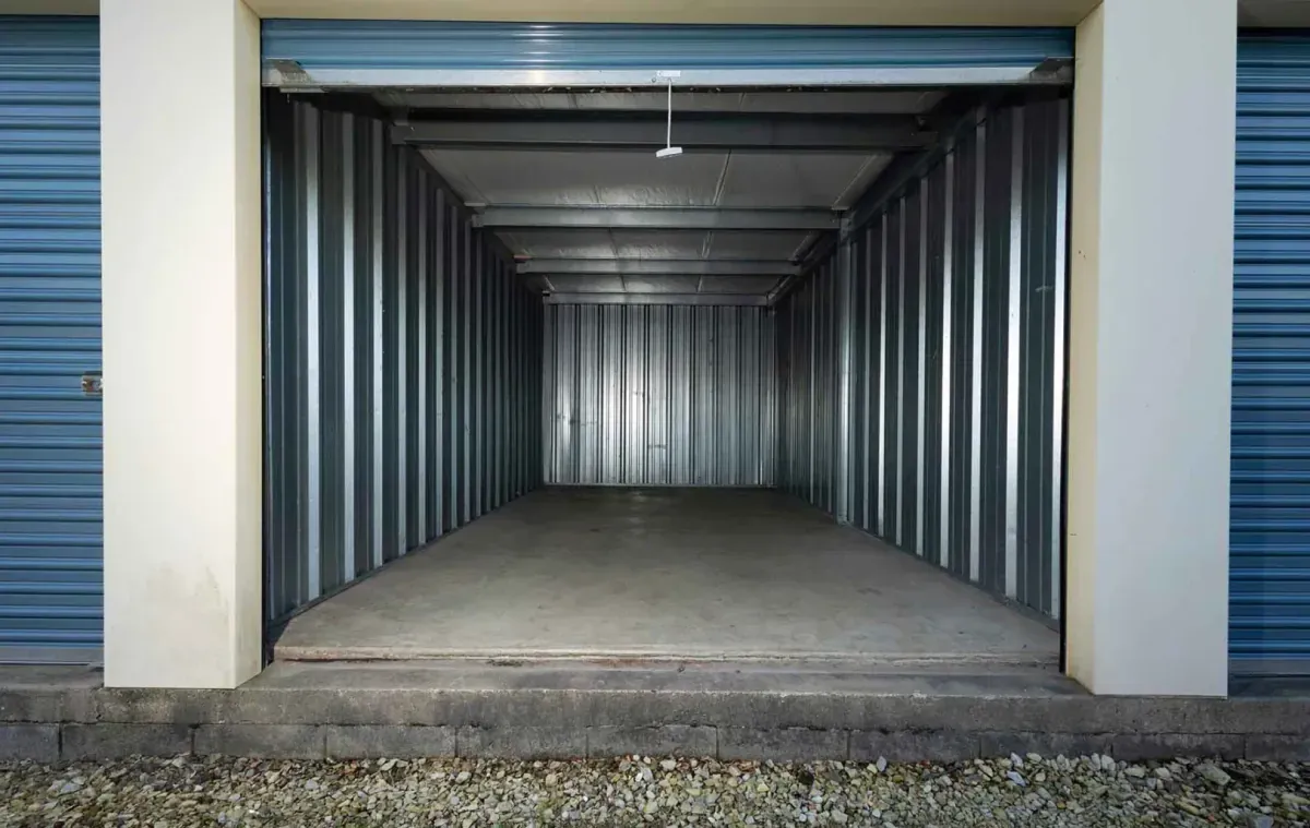 Inside of a storage unit at New Castle.